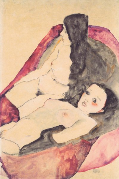 Dos chicas desnudas de Egon Schiele